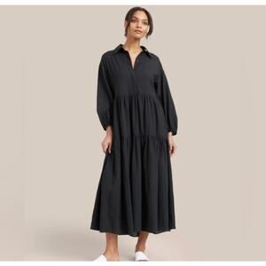 $160 Modern Citizen Black Delia Tiered Maxi Dress‎ Size M